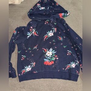 H&M Floral Cropped Hoodie